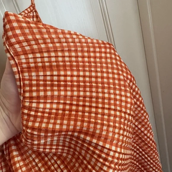 Zara Orange Gingham Maxi Slip Dress - Picture 4 of 4